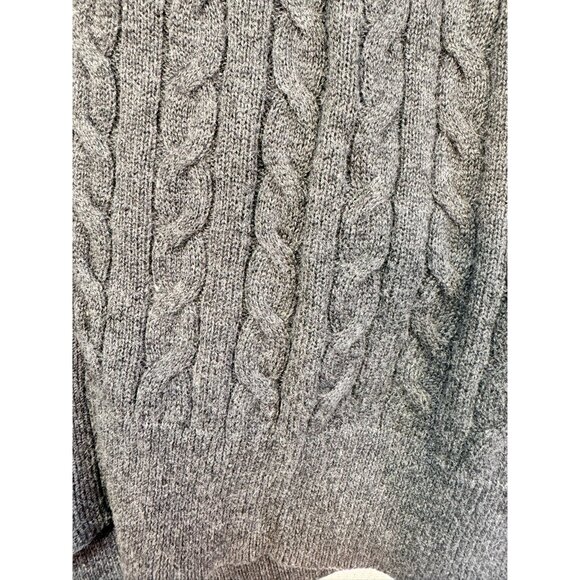 Talbots Womens Cable Knit Zip-Up Sweater Medium Gray Academia - Picture 5 of 10